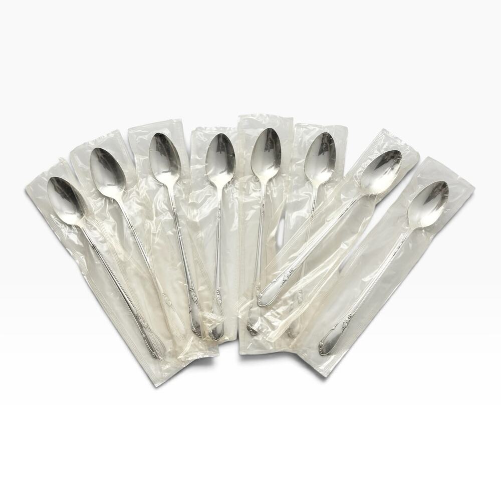 Oneida “Meadowbrook” Set of 8 Silverplate Iced Tea Spoons 7 1/2”